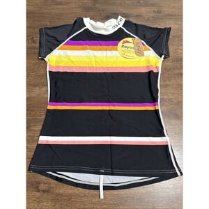 Dakine Girl's Tidal Cap‎ Sleeve Rashguard Swim Shirt Medium Rayonsan UV50 NWT